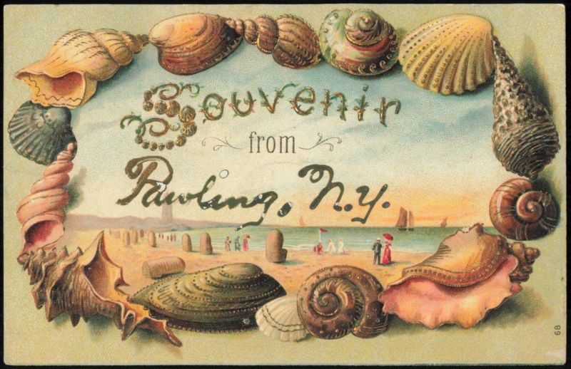 Souvenir from Pawling, N.Y. with Embossed Seashell Border New York