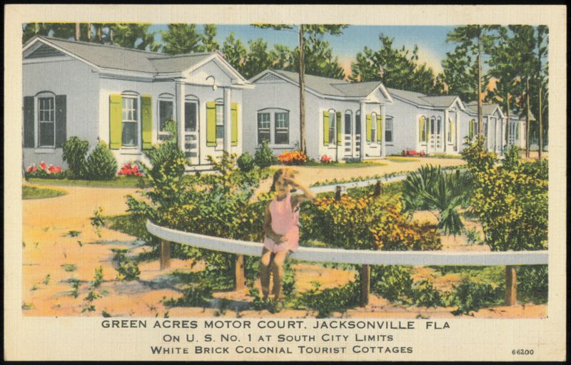 Green Acres Motor Court White Brick Colonial Cottages Jacksonville Florida