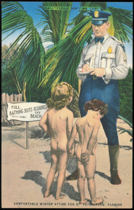 Please Don't Mr. Cop! Humorous Winter Attire St. Petersburg Florida