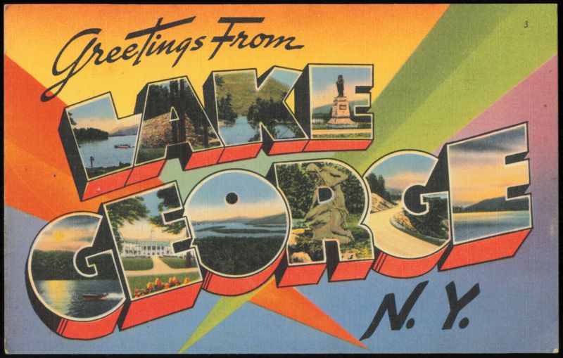 Greetings From Lake George Large Letter Scenic Views New York