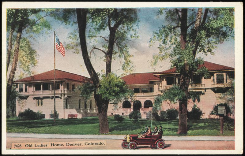 Old Ladies' Home with Vintage Automobile Denver Colorado