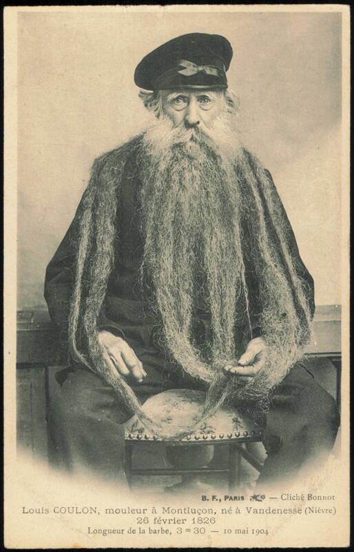 Louis Coulon with 3.30 Meter Long Beard, Montluçon