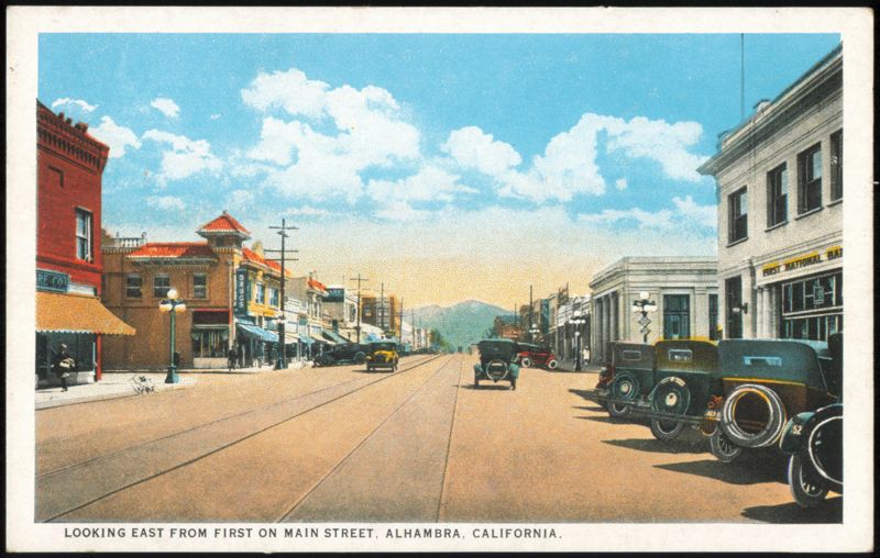 Looking East from First on Main Street Alhambra California