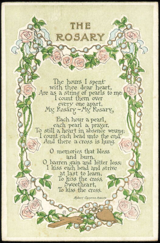 The Rosary Poem by Robert Cameron Rogers with Roses