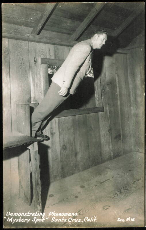 Demonstrating Phenomena at The Mystery Spot Santa Cruz California