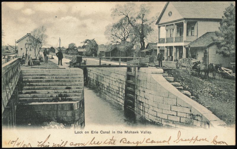 Lock on Erie Canal in the Mohawk Valley New York