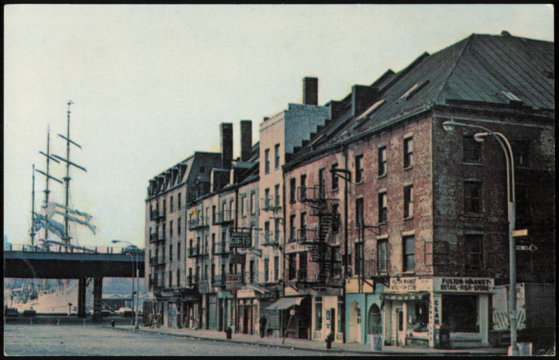 Schermerhorn Row and USCG Eagle, South Street Seaport New York