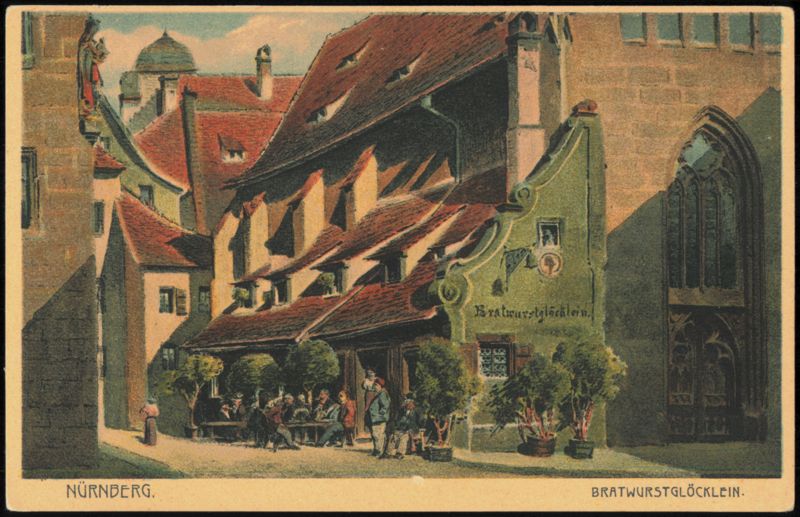 Bratwurstglöcklein Historic Restaurant Scene Nürnberg Germany