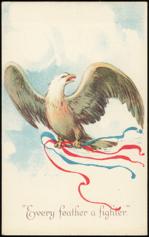 Every Feather a Fighter Patriotic Eagle with Ribbons