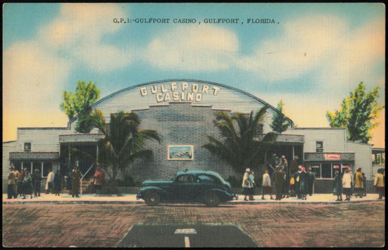 Gulfport Casino with Classic Car and Crowds Florida