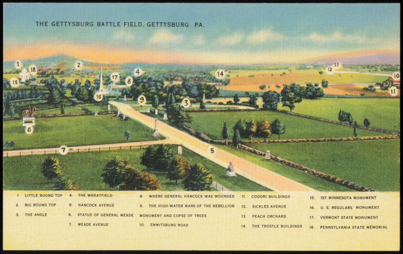 Gettysburg Battlefield Panorama from Hancock Avenue Tower Pennsylvania