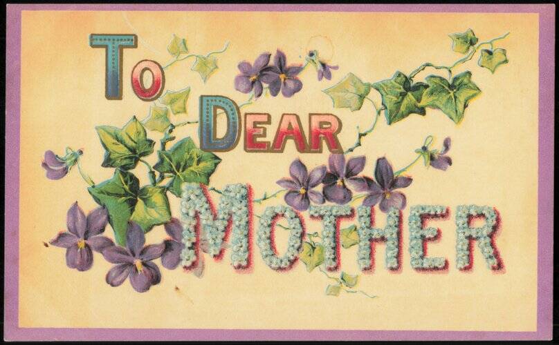 To Dear Mother Floral Greeting with Violets and Ivy