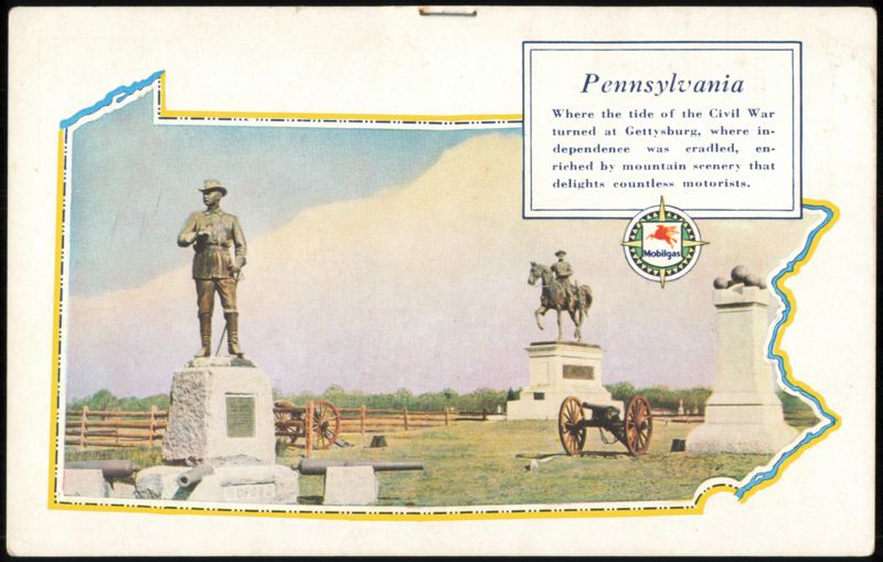 Mobilgas Advertising - Gettysburg Civil War Monuments Pennsylvania