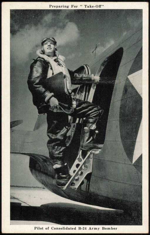 Pilot of Consolidated B-24 Army Bomber Preparing for Take-Off
