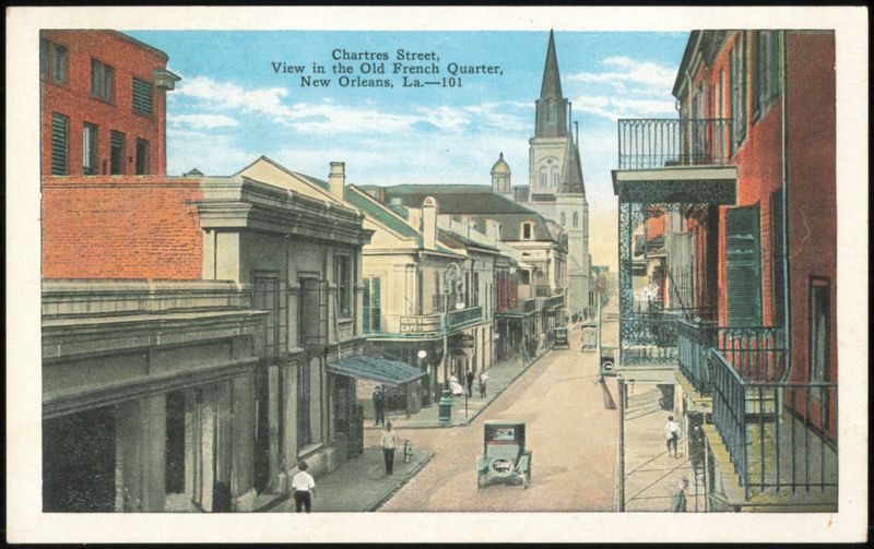Chartres Street and St. Louis Cathedral, French Quarter New Orleans Louisiana