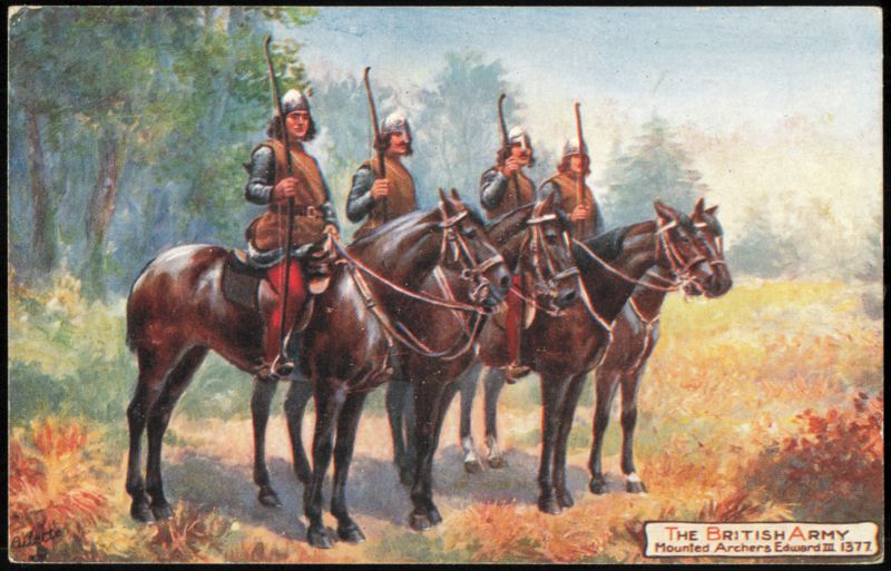 British Army Mounted Archers, Edward III 1377 Military