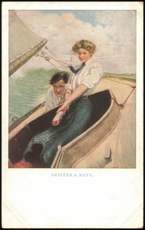 Skipper & Mate, Couple Sailing by Clarence F. Underwood