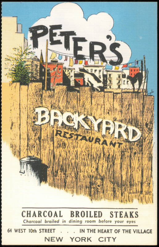Peter's Backyard Restaurant Charcoal Broiled Steaks New York