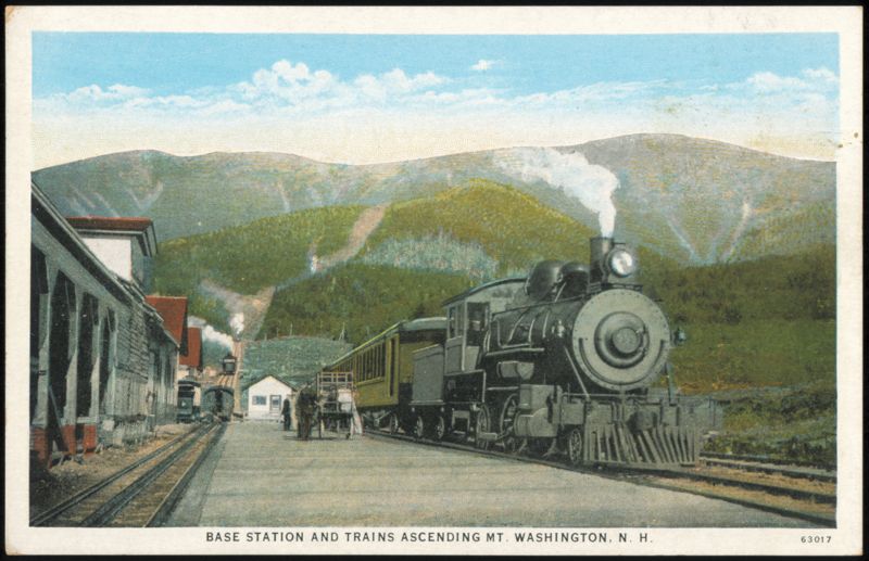 Base Station and Trains Ascending Mt. Washington Mount Washington New Hampshire