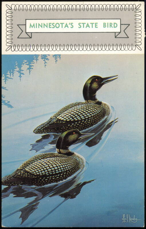 Minnesota's State Bird, Pair of Loons by Les Kouba
