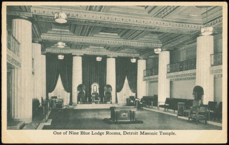 Blue Lodge Room Interior, Detroit Masonic Temple Michigan