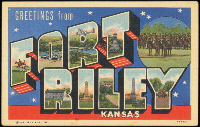 Large Letter Greetings from Fort Riley Kansas