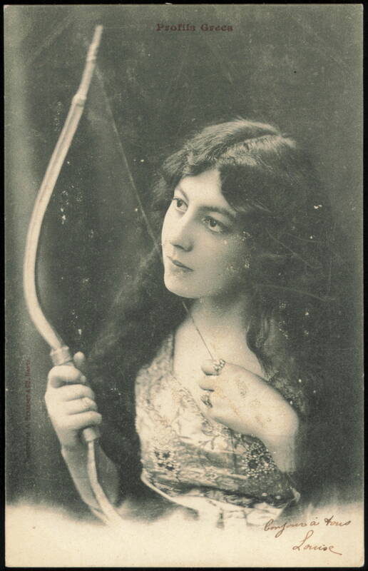 Profils Grecs Woman with Bow, A. Bergeret & Cie Nancy France