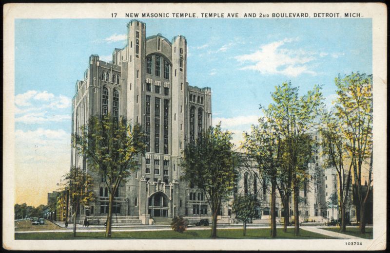 New Masonic Temple, Temple Ave. and 2nd Boulevard Detroit Michigan