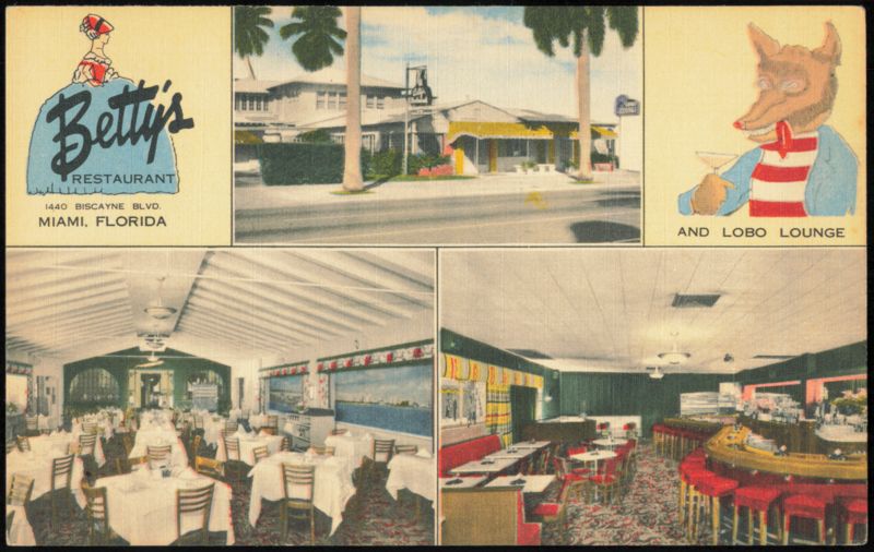 Betty's Restaurant and Lobo Lounge, 1440 Biscayne Blvd. Miami Florida