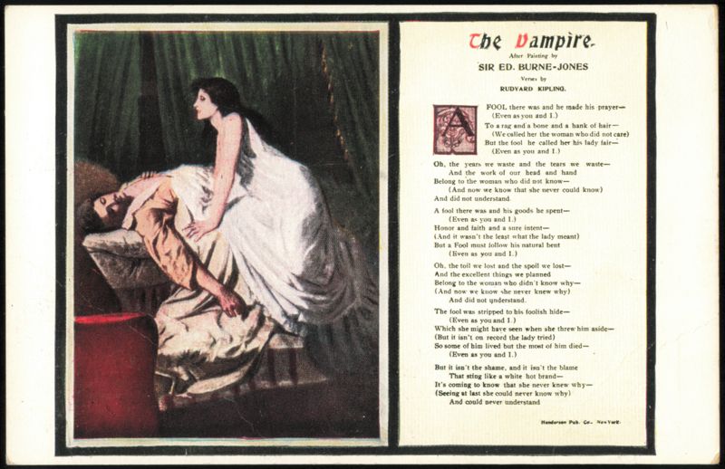 The Vampire Poem by Rudyard Kipling & Burne-Jones Art