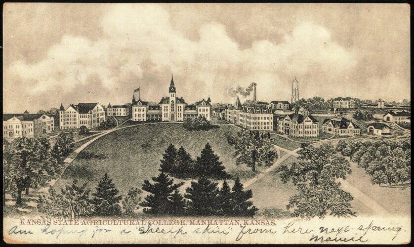 Kansas State Agricultural College Campus View Manhattan