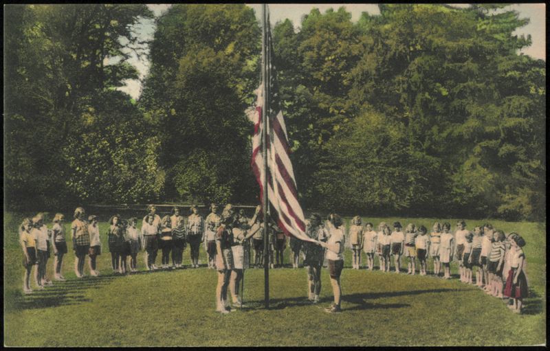 Flag Raising at Ursuline Camp Saint Martin Ohio Patriotic