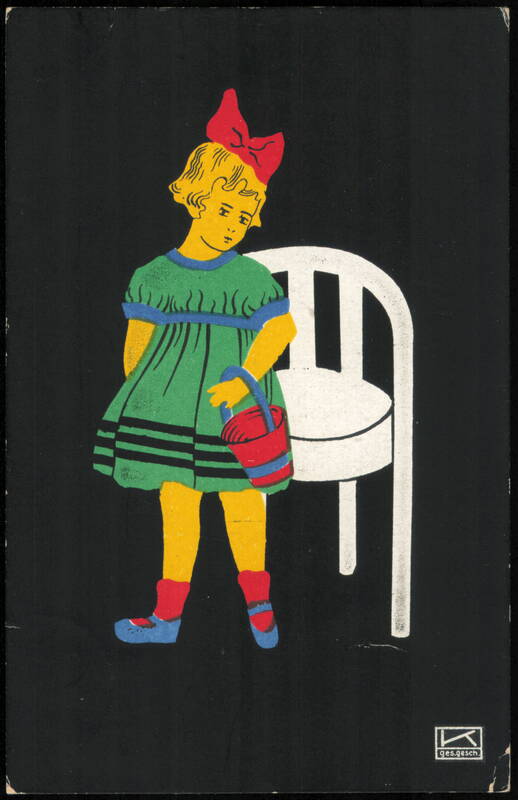 Fapa Scherenschnitte Girl with Bucket by Hilde Kallenbach