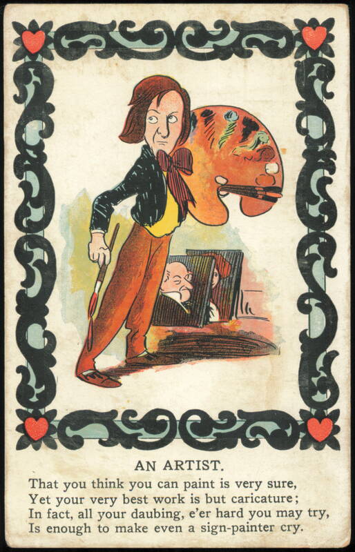 An Artist Humorous Satirical Vinegar Valentine Poem