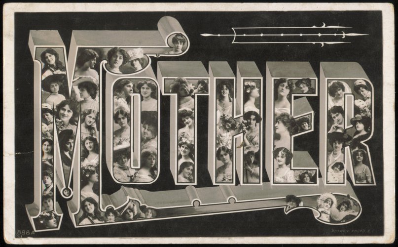 Mother Word Art with Portraits of Edwardian Women