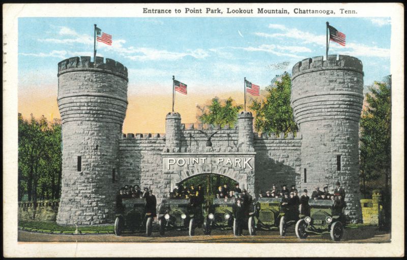 Entrance to Point Park with Sightseeing Busses Chattanooga Tennessee