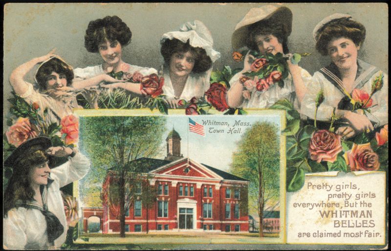 Town Hall and Whitman Belles with Roses Massachusetts