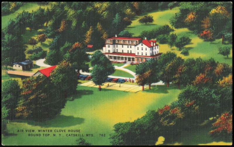 Air View of Winter Clove House, Catskill Mountains Round Top New York