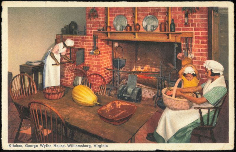 Colonial Kitchen Interior, George Wythe House Williamsburg Virginia