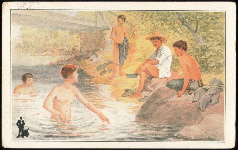 Walk-Over Shoes Advertising: Boys at the Swimming Hole