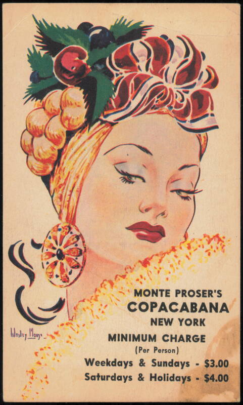 Monte Proser's Copacabana Nightclub, Minimum Charge Rates
