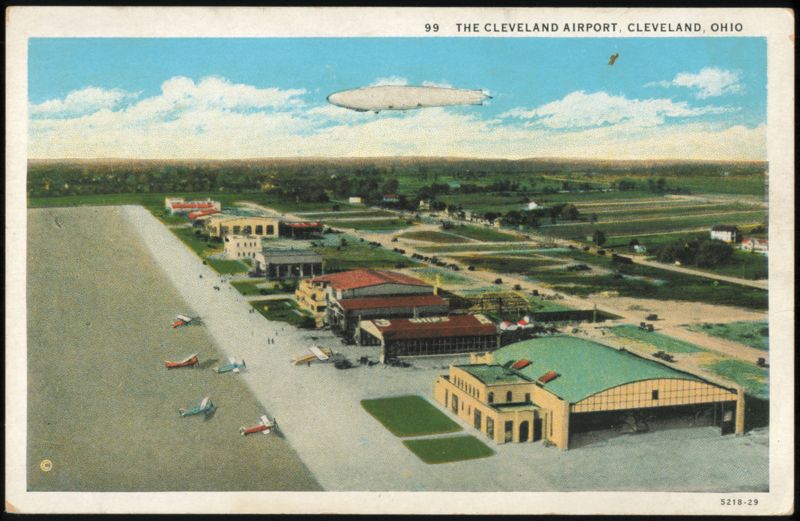 Cleveland Airport Aerial View with Airship Ohio