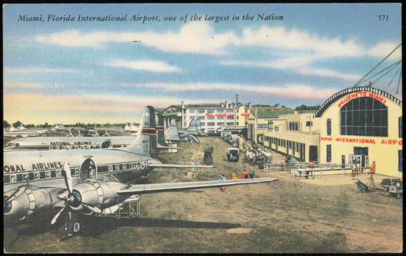 Miami International Airport with National Airlines Planes Florida