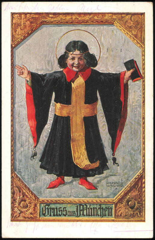 Gruss aus München, Münchner Kindl by Richard Wagner Munich Germany