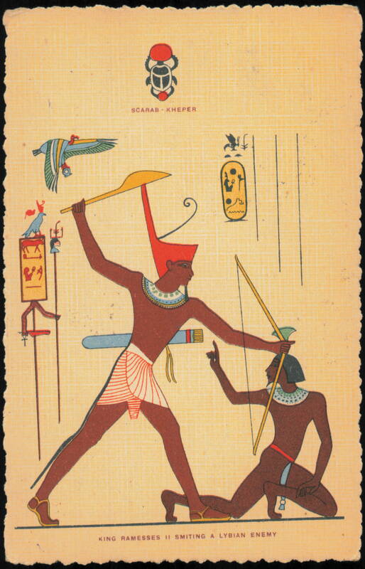 King Ramesses II Smiting a Lybian Enemy, Gods and Kings
