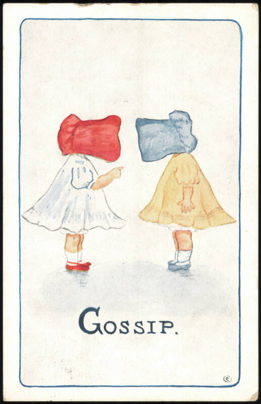 Gossip Sunbonnet Girls Illustration by C. Souhami