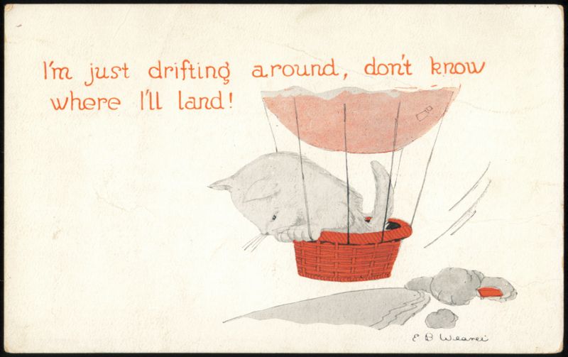 Kitten in Hot Air Balloon Drifting Around, Kitten Comics