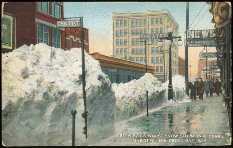 Green Bay's Worst Snow Storm in 40 Years, March 9, 1918 Wisconsin