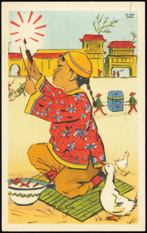 Kai Lin Lighting Firecrackers, Chinese Illustration