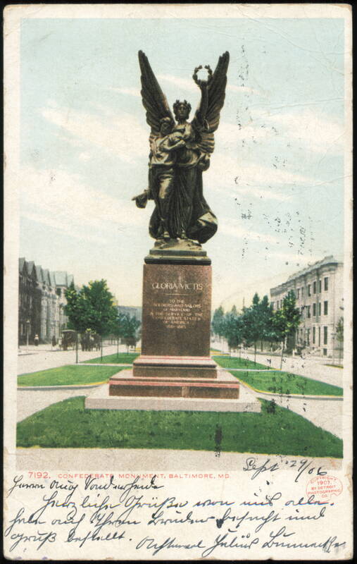 Confederate Monument, Gloria Victis Baltimore Maryland